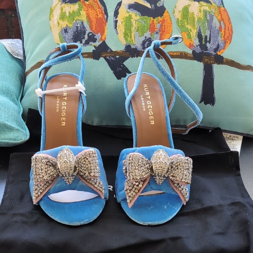 Kurt Geiger Blue Crystal Embellished Heels